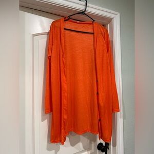 Vibrant Orange Open Cardigan